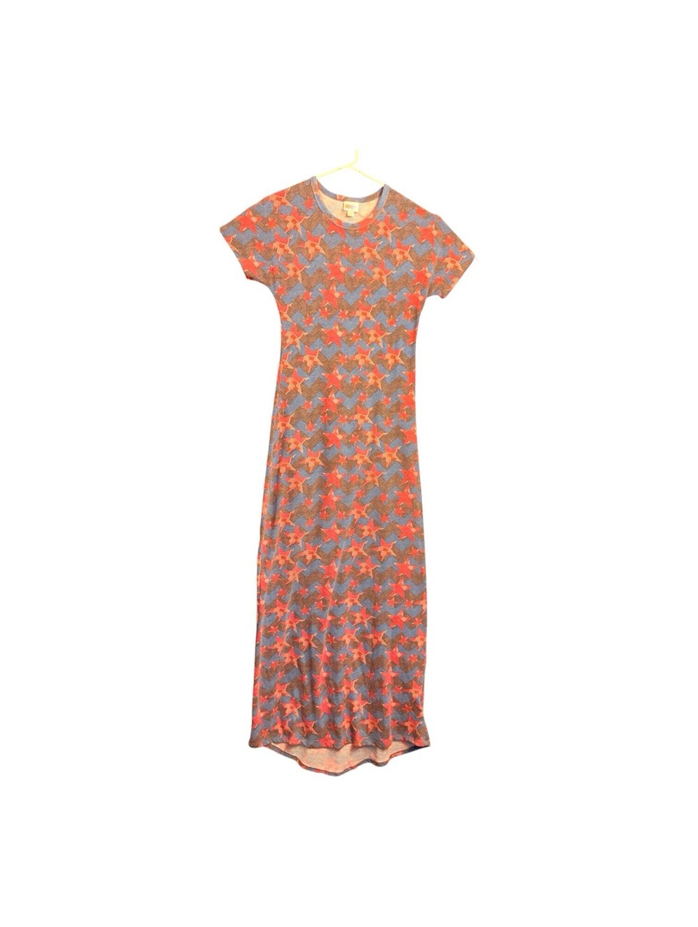 NWT LuLaRoe Women's Long Dress XXS 2XS Grey With Multicolored Stars